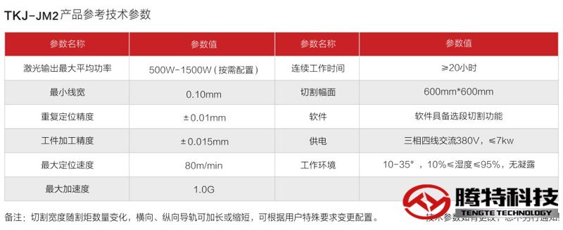 TKJ-JM2 精密激光切割機技術參數(shù)